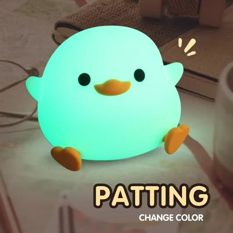 Silicone LED Bedside Night Light Dodo Duck Cute Duck Dimmable Table Lamp Baby Bedrooms Decoration Rechargeable Night Lamps