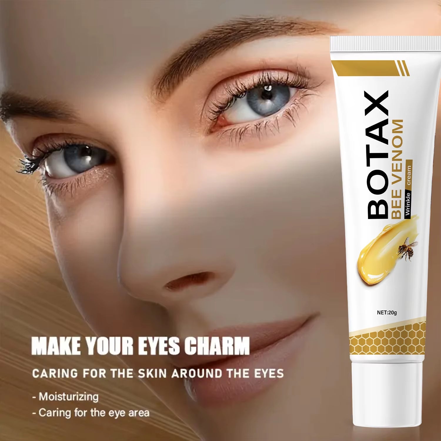 Botax Bee Venom Eye Cream, Light Texture, Moisturizes & Protects Skin—Daily Use for Elastic, Smooth, Wrinkle-Reducing Results