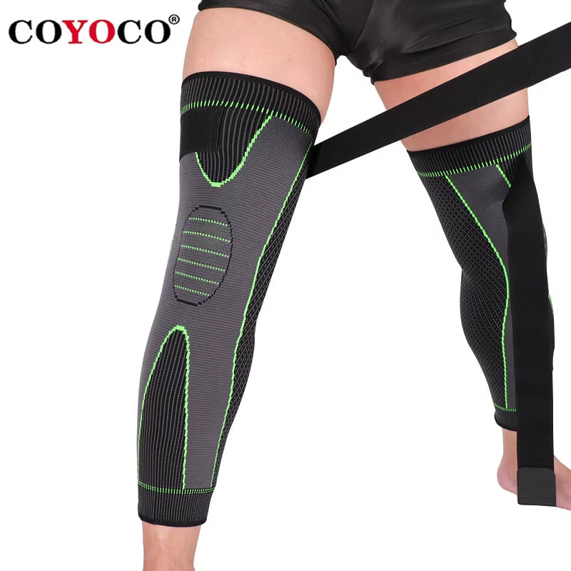 Sport Full Leg Compression Sleeves Knee Braces Support Protector for Weightlifting Arthritis Joint Pain Relief