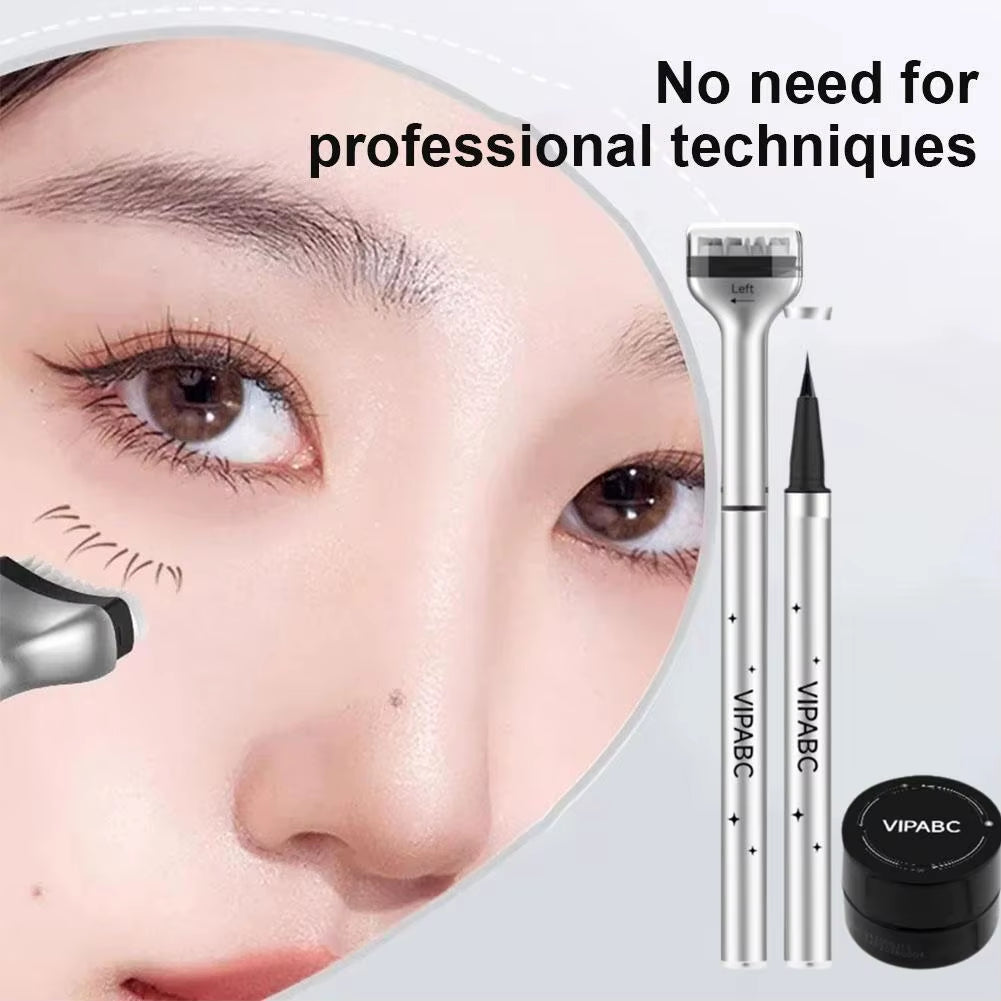 Dezone Lower Eyelashes Stamp Pen Waterproof Sweatproof Korean Makeup Cosmetics Natural-Looking Eyelash 3 in 1