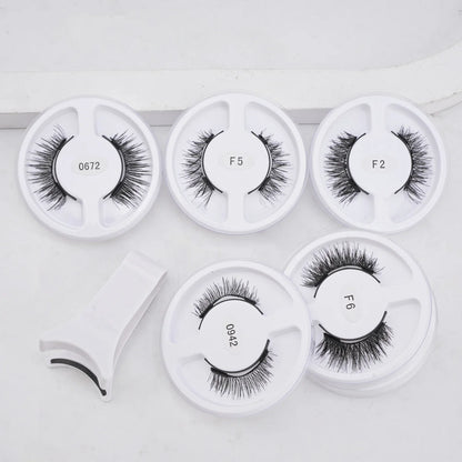 Wholesale Reusable Magnetic False Eyelashes 5 Pairs Magnetic Eyelash Kit Extension Tool Tweezers Makeup Set 5 Style Mink Lashes