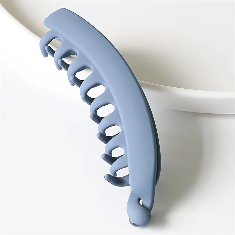 Fashion Large Banana Hair Clips Solid Color Frosted Hair Claws Classic Women Non-Slip Ponytail Barrettes Hairpins for Fine Hairs