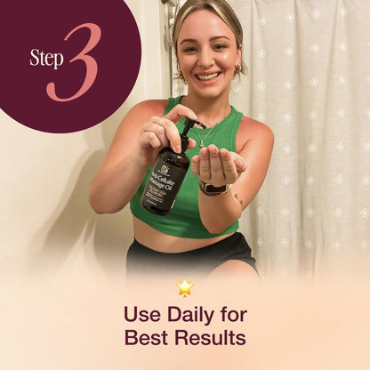 M3 Naturals Cellulite Massage Oil 8Oz - Smooth the Appearance of Cellulite - Body Care & Skin Care Massage Oil - Topical Collagen and Plant Stem Cell Body Oil to Restore Texture and Elasticity - Soothing Body Oil